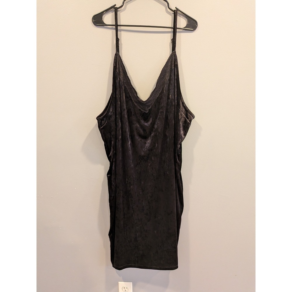 Torrid Black Velvet Lace‎ Trim Cami Slip Dress Plus Size 6 Goth Whimsigoth